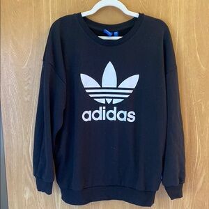 Adidas Black Crewneck Sweater with Classic Branding